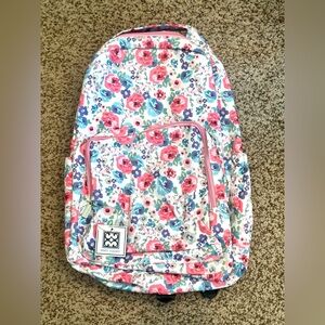 Mary Square Watercolor Wildflower Floral Backpack 10x18 NWT